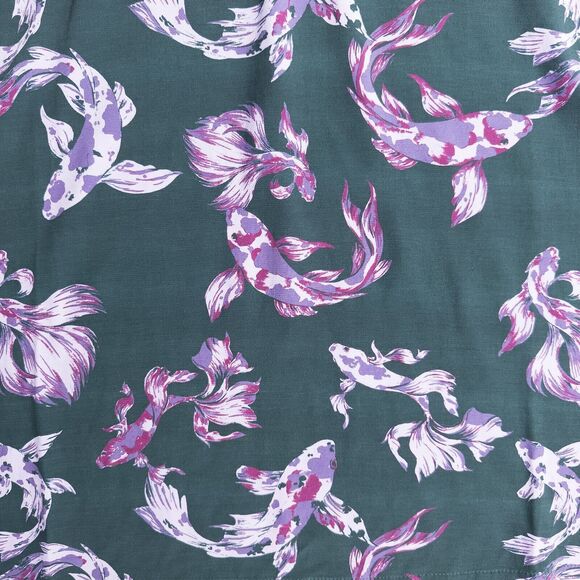 ModCloth Passing Through a Dream Top Emerald Koi Fish Womens 4X Novelty Print - Picture 7 of 13